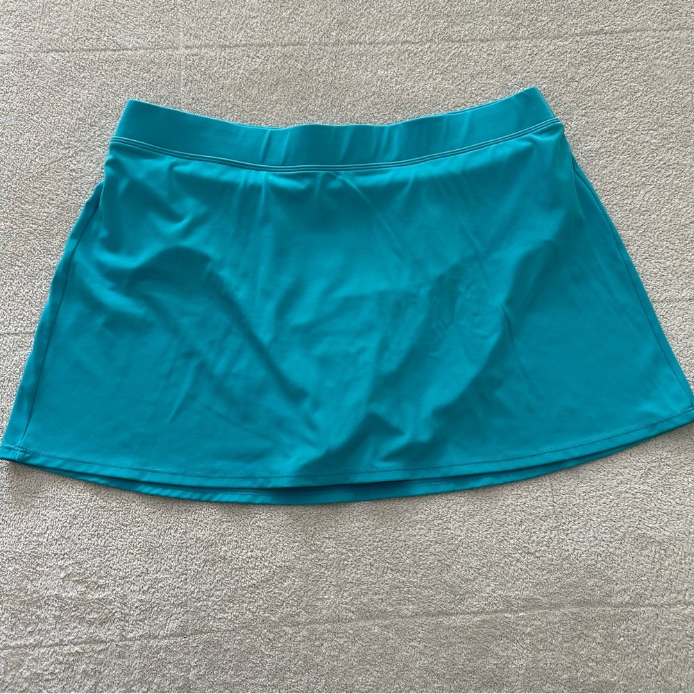 L. L. Bean Aqua Blue Swim Skirt Skort 16